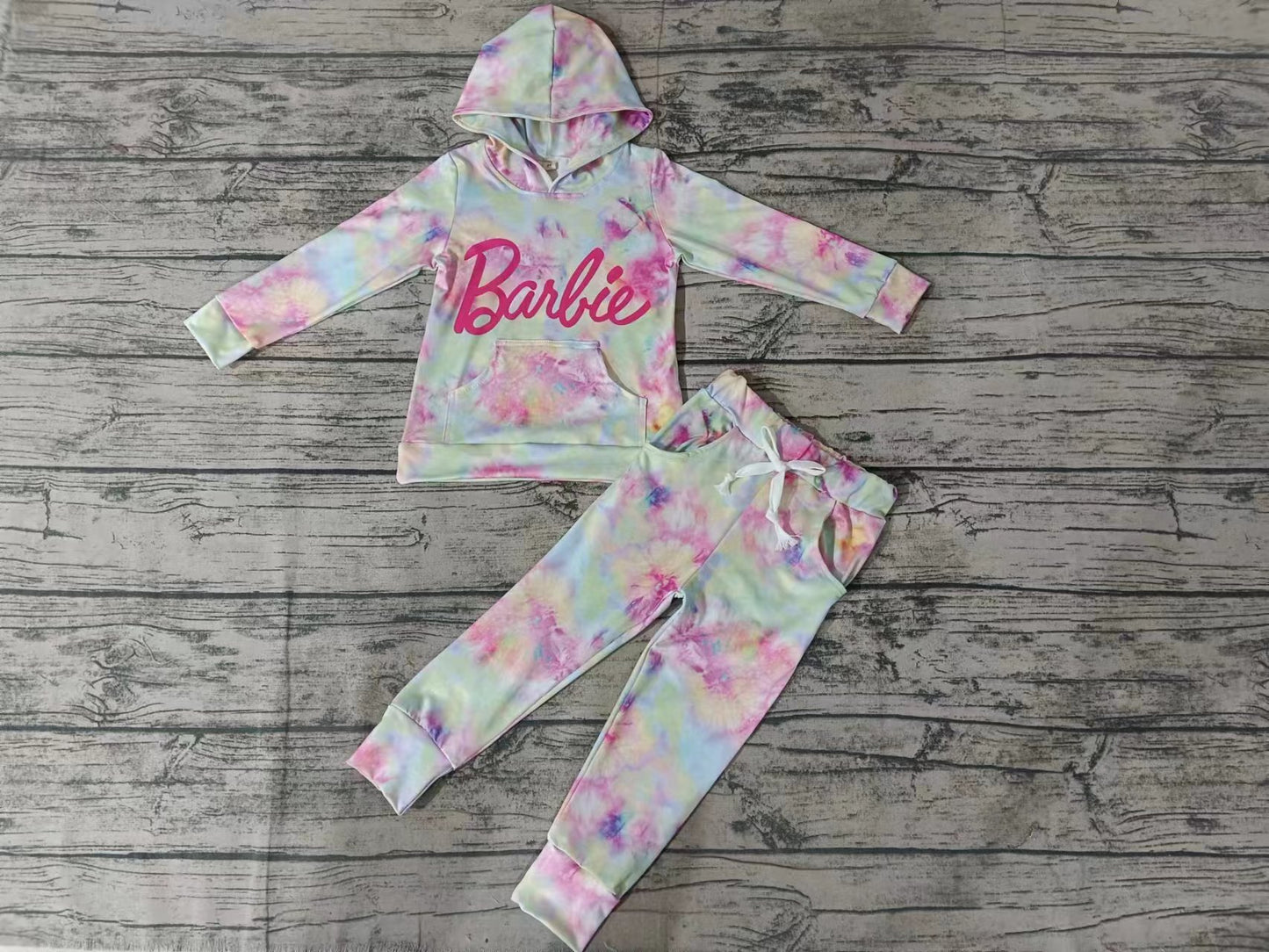 Baby Girls Hoodie Doll Tie Dye Top Pants Clothes Sets order preorder (moq 5)