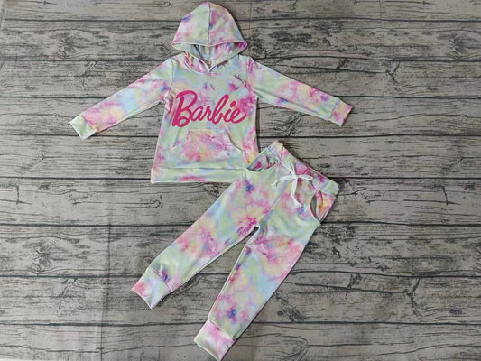 Baby Girls Hoodie Doll Tie Dye Top Pants Clothes Sets order preorder (moq 5)