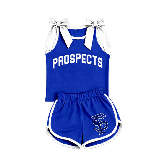 Preorder (moq 5)Baby Girls Prospects Team Bows Shirts Shorts Clothes Sets