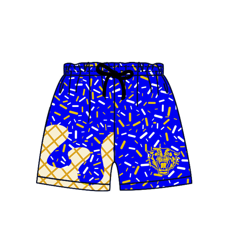 Preorder (moq 5)Baby Boys Blue Drip Sprinkles Bearkats Team Shorts Bottom