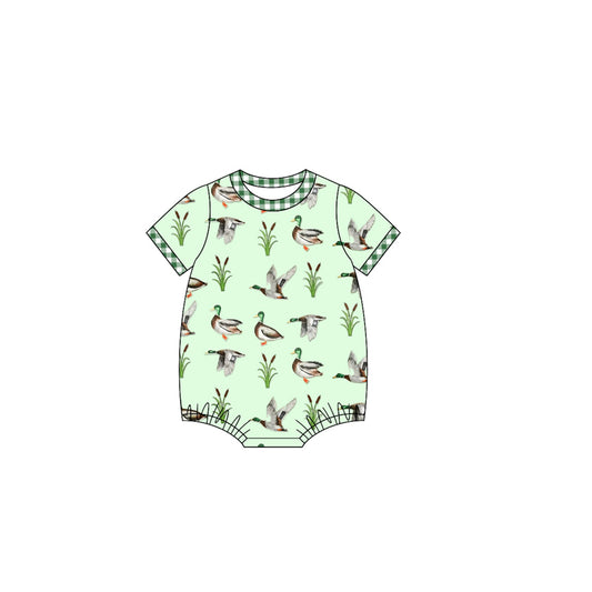 Baby Infant Boys Mallard Ducks Green Rompers Preorder(moq 5)