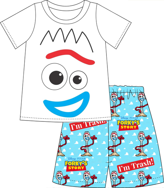 Baby Boys Fork Cartoon Shirt Shorts Summer Clothes Sets preorder (moq 5)