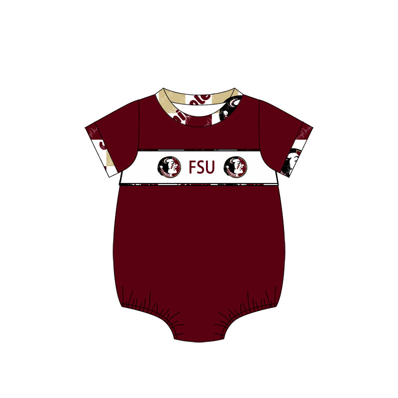 Preorder(moq 5)Baby Kids Team Seminoles FSU Rompers