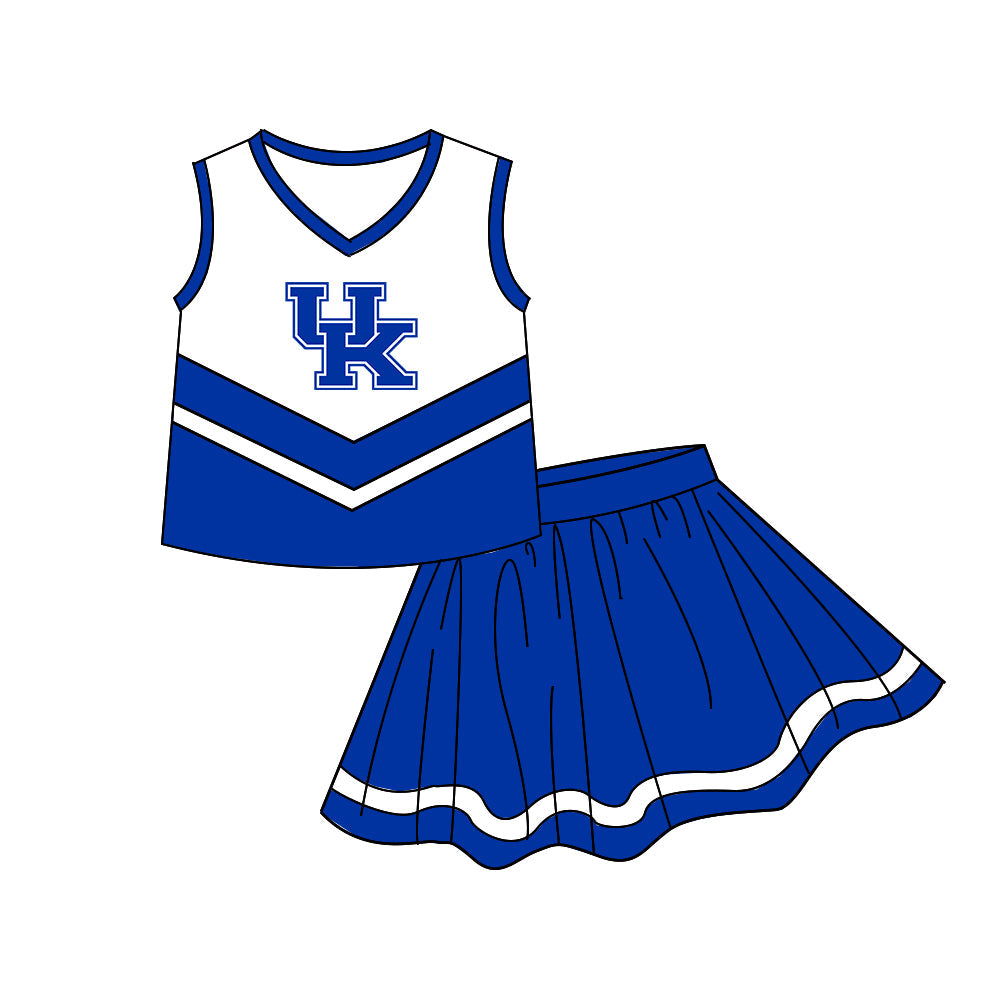 Preorder (moq 5)Baby Girls Sleeveless UK Vest Skirt Shorts Team Clothes Sets