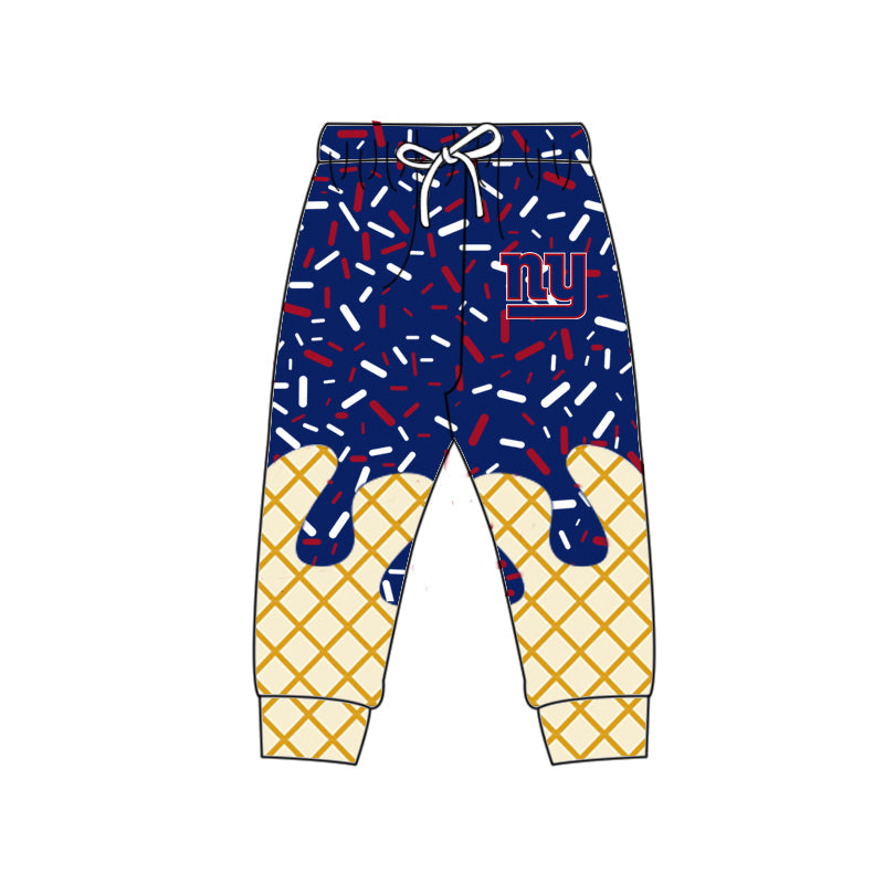 Preorder (moq 5)Baby Boys Drip Sprinkles Navy New York Giants Team Jogger Pants Bottom