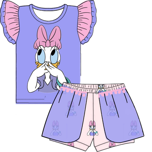 Baby Girls Duck Shirt Shorts Summer Clothes Sets preorder (moq 5)