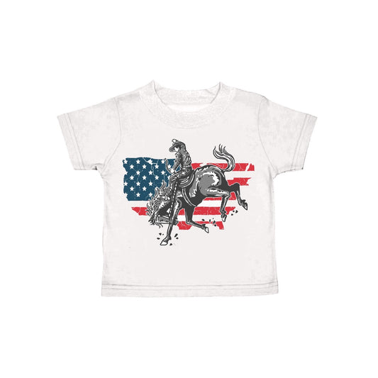 Baby Boys Rodeo 4th Of July Short Sleeve Tee Shirts Tops preorder(moq 5)