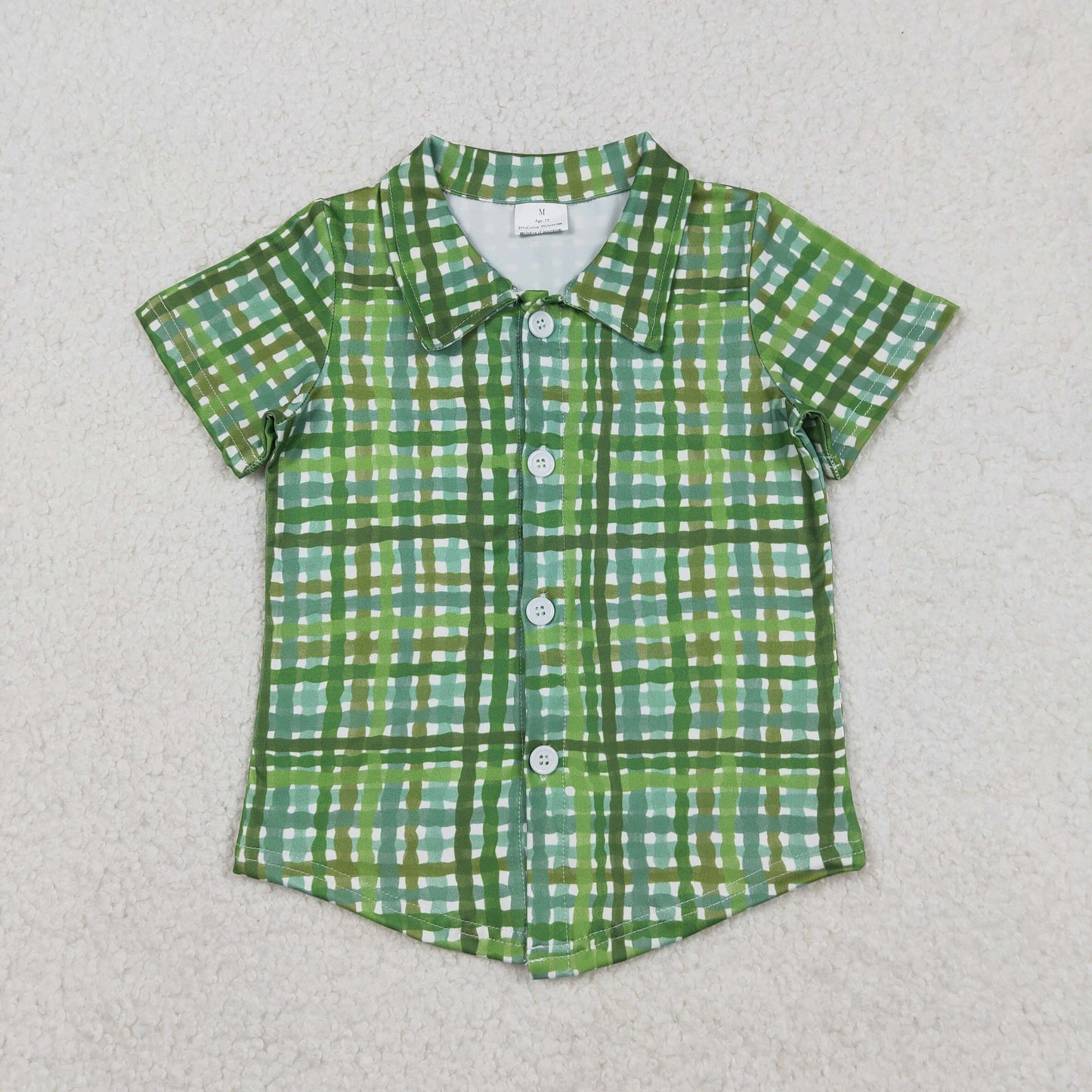 Baby Boys Green Checked St Patrick Button Shirts Top