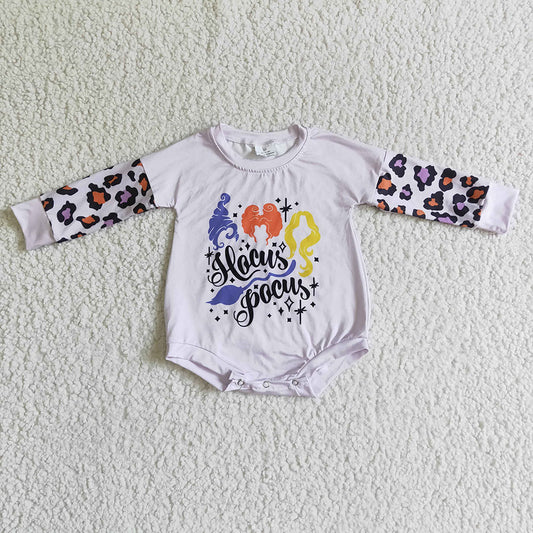 Sibling Baby Girls Halloween Long Sleeves Witches Hocus Pocus Rompers