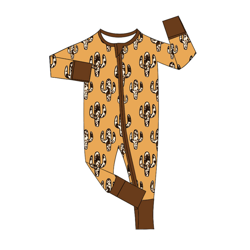 Baby Infant Boys Western Cactus Zip Rompers preorder(moq 5)