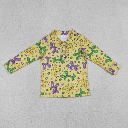 Baby Boys Long Sleeve Stars Dogs Mardigras Polo Shirts Top