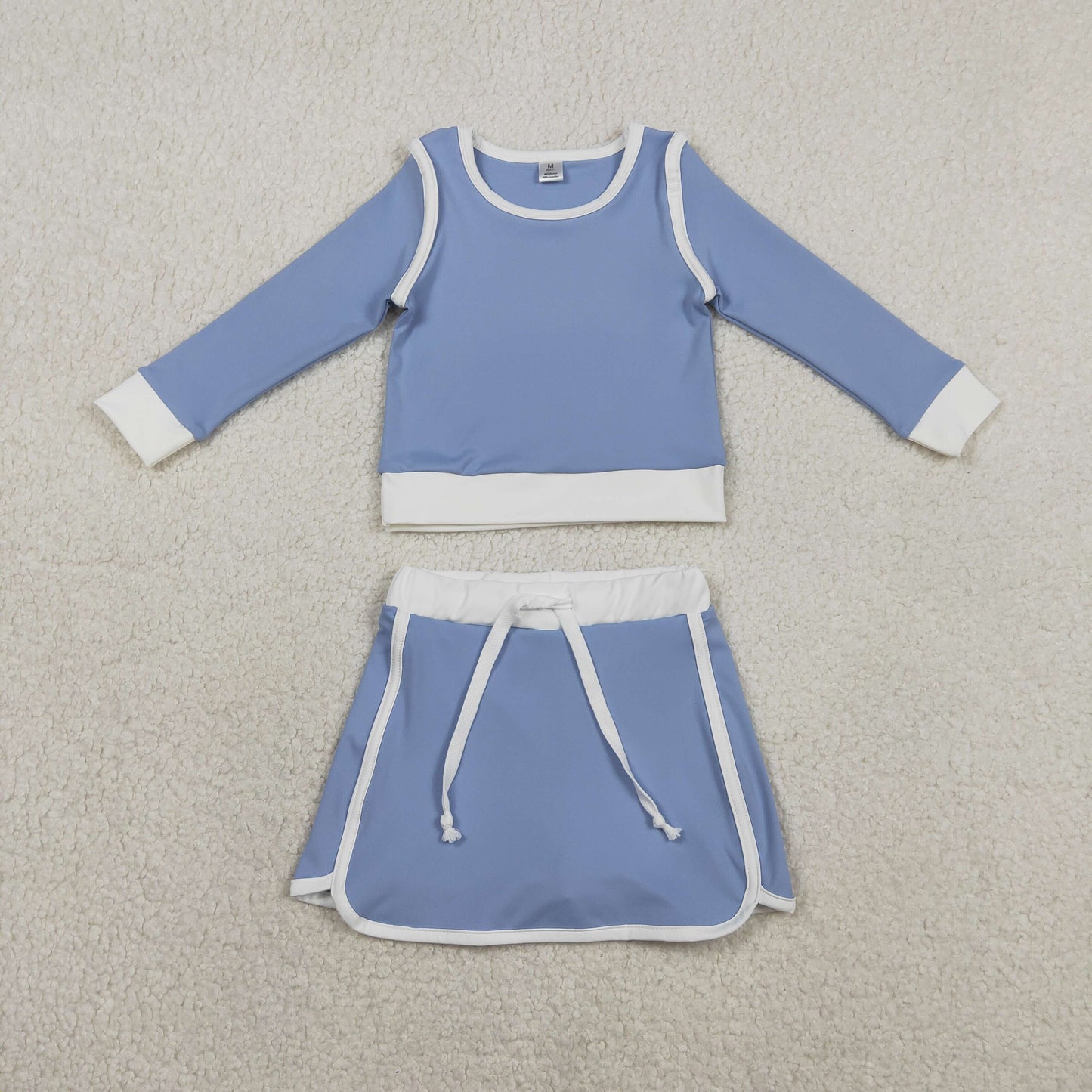 Baby Girls Blue Long Sleeve Top Skirts Shorts Yoga Active Clothes Sets