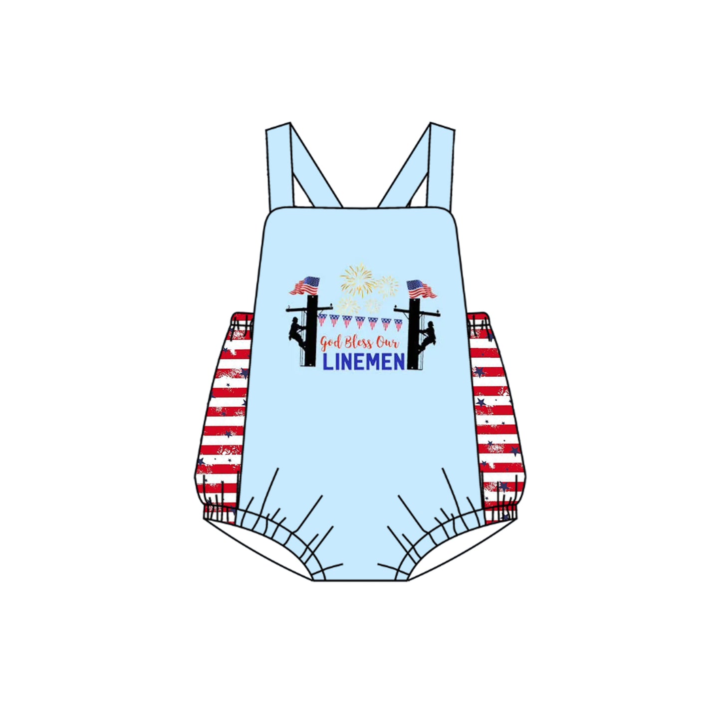 Baby Infant Boys Linemen Straps Rompers preorder(moq 5)