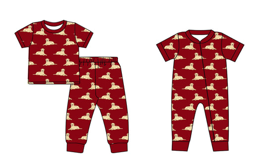 Preorder(moq 5 each) Baby Boys Dog Cute Shirt Pants Rompers Clothes Sets