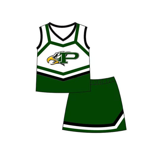 Baby Girls Eagles Cheer Teams Top Skirt Clothes Sets Preorder(moq 5)