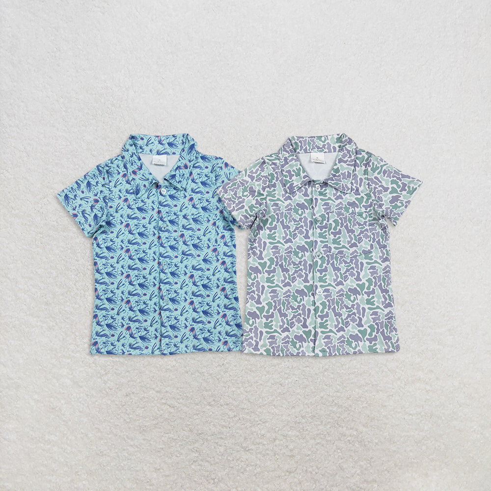 Sibling Baby Boys Western Camo Floral Button Shirts Top