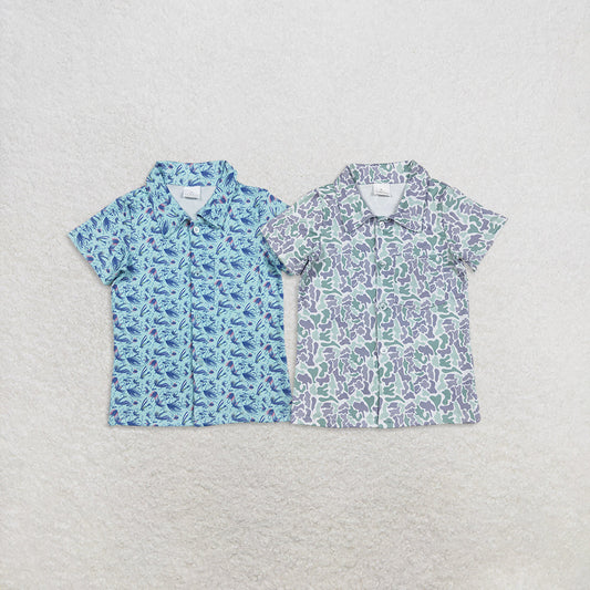 Sibling Baby Boys Western Camo Floral Button Shirts Top