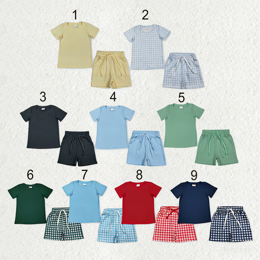 Sibling Baby Boys Short Sleeve Shirts Top Pockets Shorts Pajamas Clothes Sets