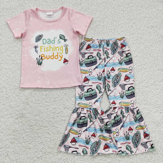 Baby Girls Daddy Fishing Bell Pants Clothes Sets