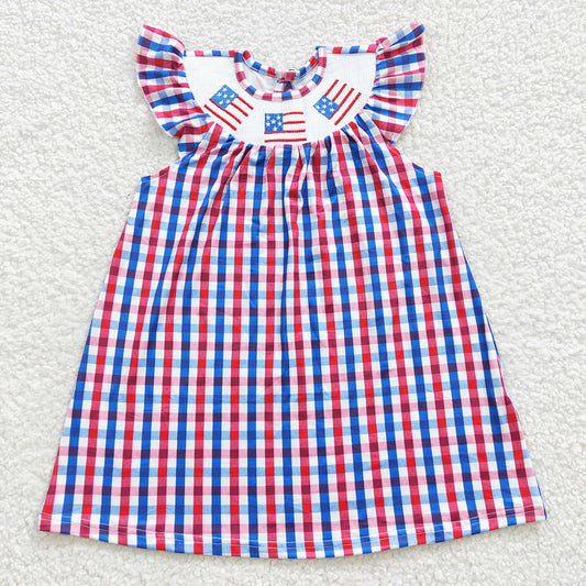 Baby Girls 4th Of July Smocked Gingham Dresses Rompers