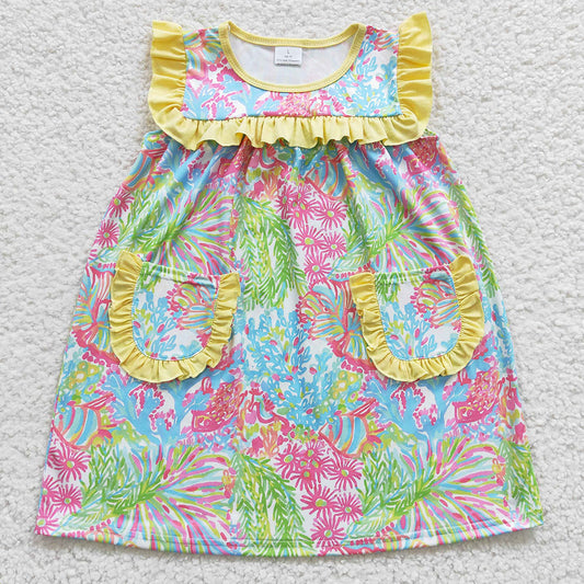 Baby Girls Summer Floral Knee Length Dresses