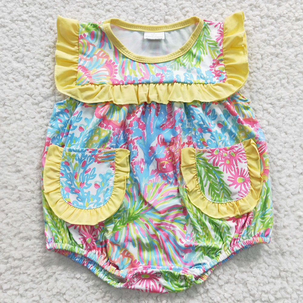 Baby Girls Colorful Floral Summer Rompers