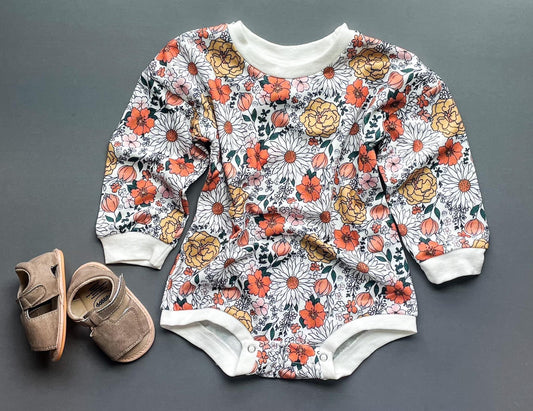 Baby Girls Long Sleeve Floral Rompers preorder(moq 5)