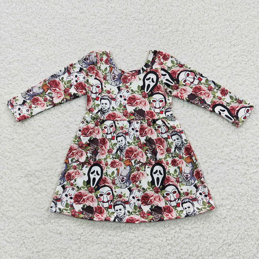 Baby Girls Halloween Flowers Knee Length Dresses