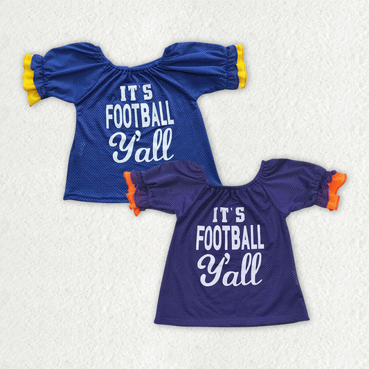 Sibling Baby Girls Team Sports Football Jersey Shirts Tops