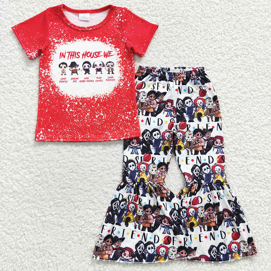 Baby Girls Halloween Friends Red Pants Clothes Sets