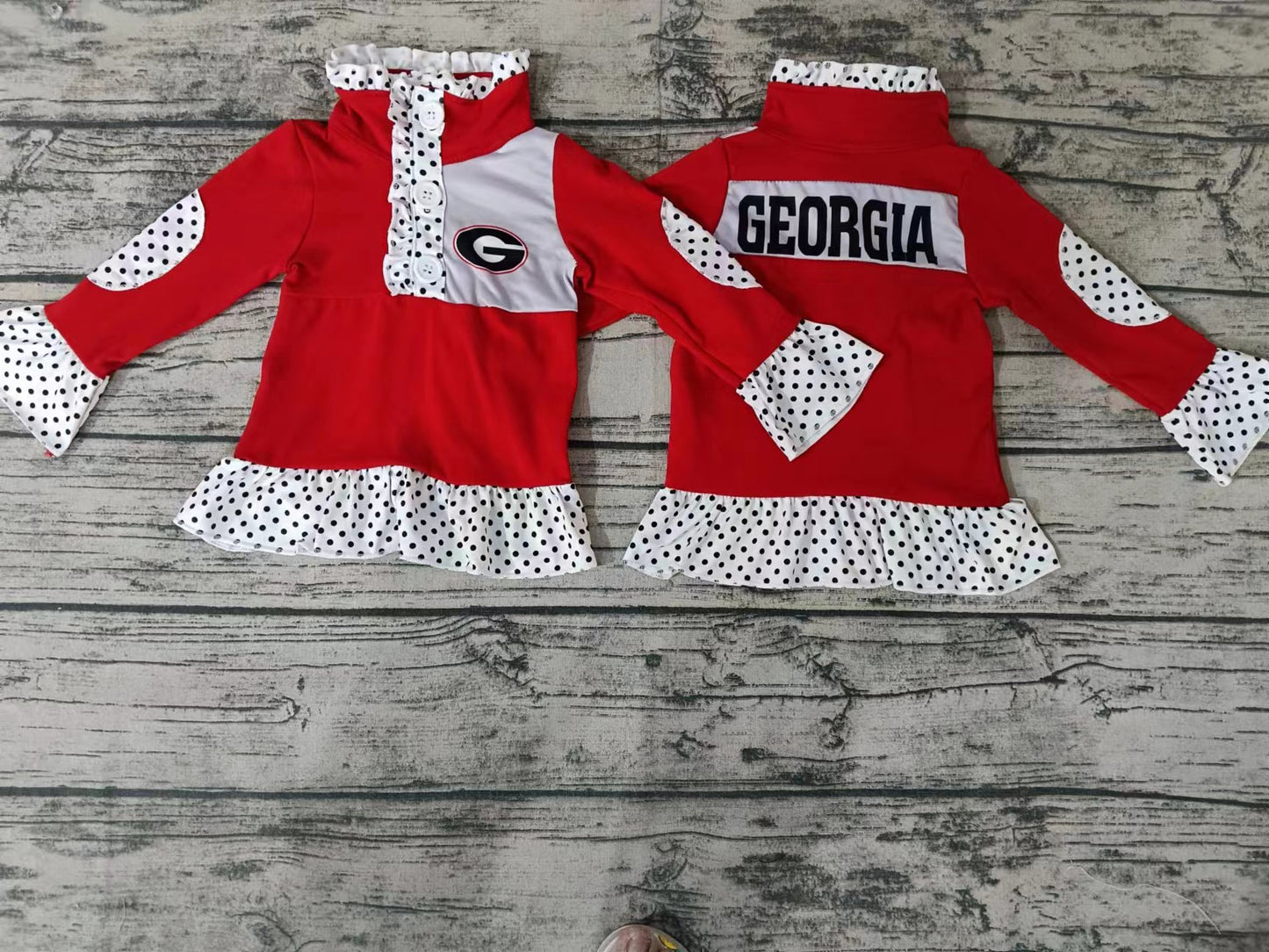 Baby Girls Team Red Geo Pullover Shirt Tee Shirts preorder(moq 5)