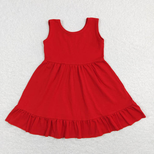 Baby Girls Sleeveless Red Ruffle Dresses