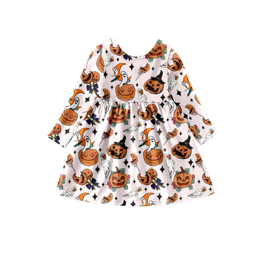 Baby Girls Fashion Pumpkin Ghost A-Line Dresses preorder(moq 5)