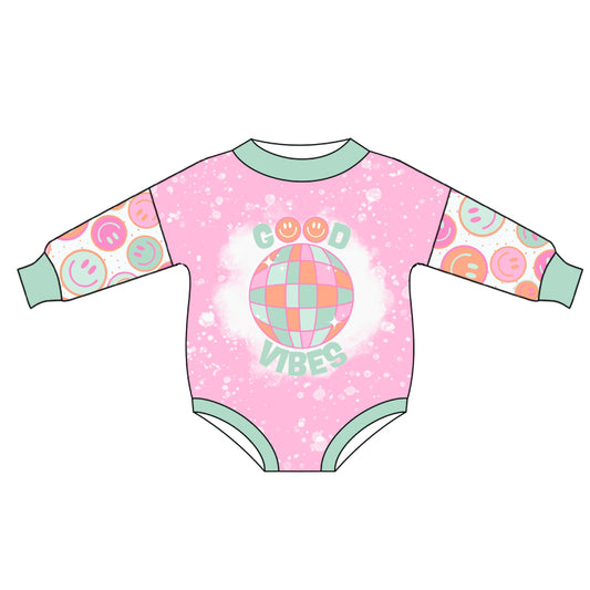 Baby Girls Smiles Pink Long Sleeve Rompers preorder(moq 5)