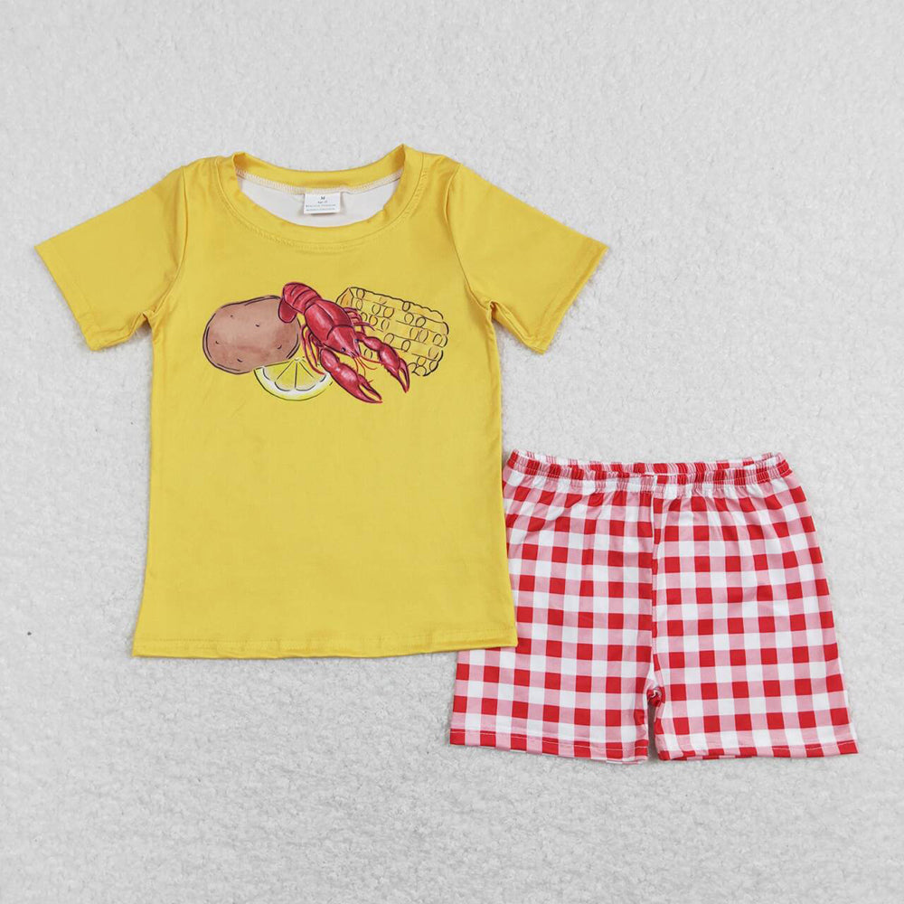 Baby Boys Potato Crawfish Corn Top Shorts Outfits Clothes Sets