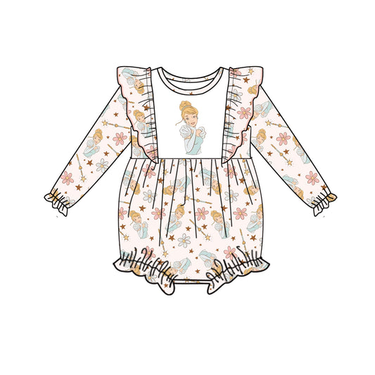 Baby Girls Princess 3 Ruffle Long Sleeve Rompers preorder(moq 5)
