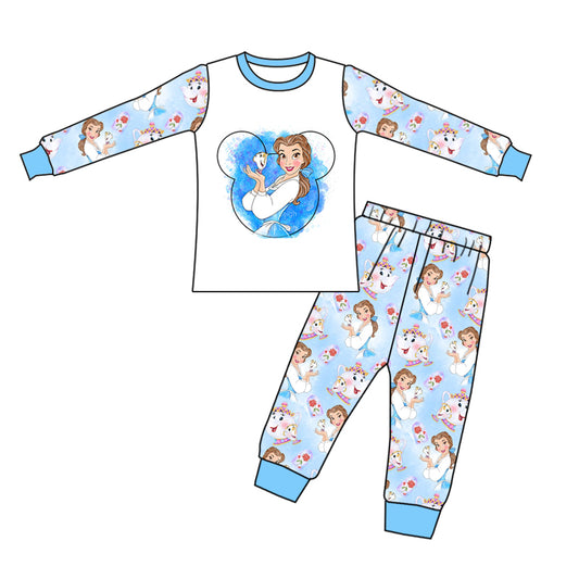 Baby Girls Princess 4 Cartoon Pants Pajamas Clothes Sets preorder(moq 5)