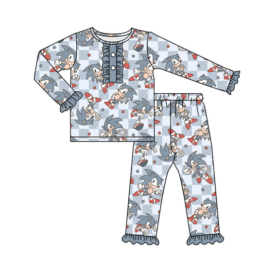 Baby Girls Cartoon Plaid Pajamas Clothes Sets preorder(moq 5)