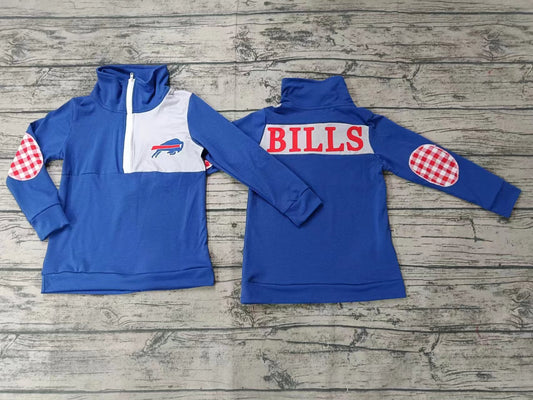 Baby Boys Team Blue Bills Pullover Shirt Zip Tee Shirts preorder(moq 5)