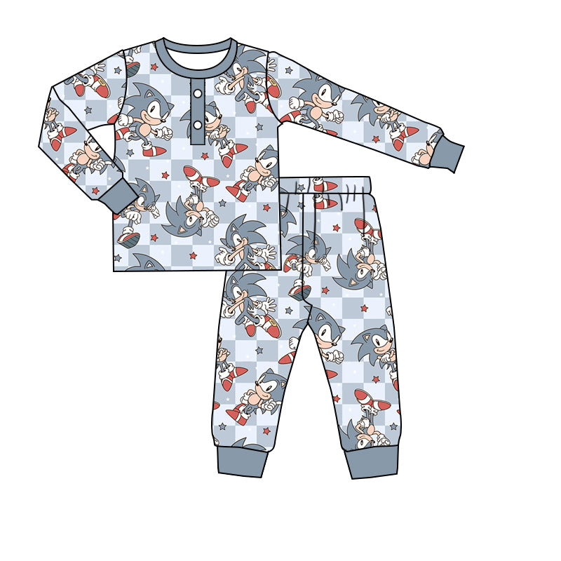 Baby Boys Cartoon Plaid Pajamas Clothes Sets preorder(moq 5)