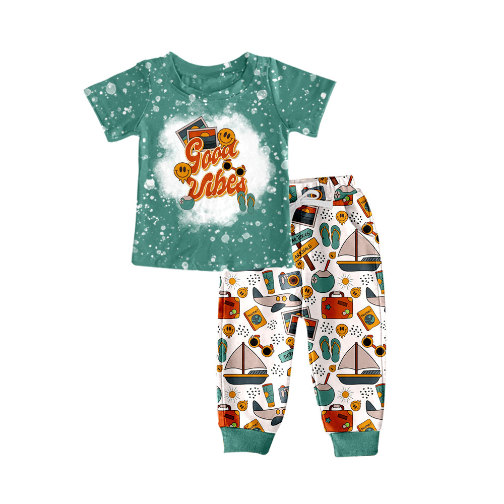 Baby Boys Good Green Shirts Pants Clothes Sets preorder(moq 5)