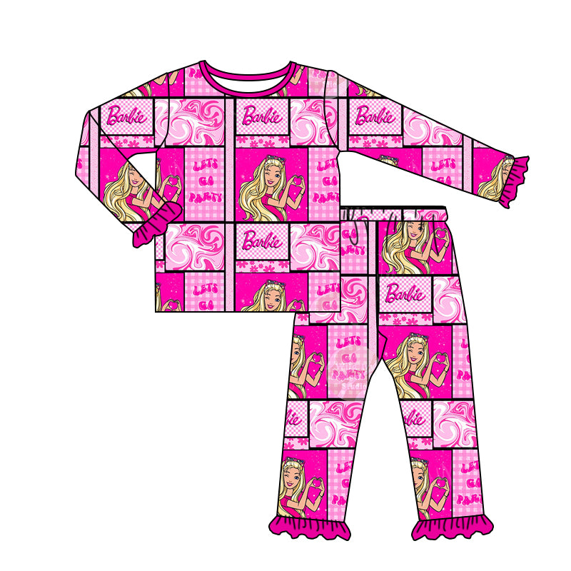 Baby Girls Princess Cute Doll Top Pants Pajamas Clothes Sets preorder(moq 5)