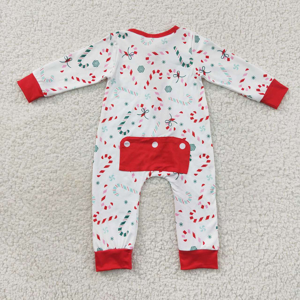 Baby Boys Candy Cane Christmas Rompers