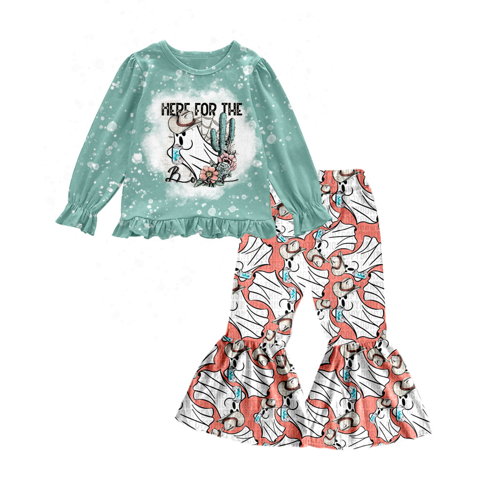 Baby Girls Hoodie Western Ghost Pants Clothes Sets preorder(moq 5)