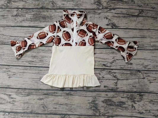 Baby Girls Football Tee Top Zip Pullovers Preorder(moq 5)