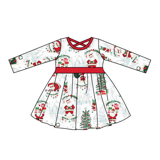 Baby Girls Christmas Santa Knee Length Dresses preorder(moq 5)