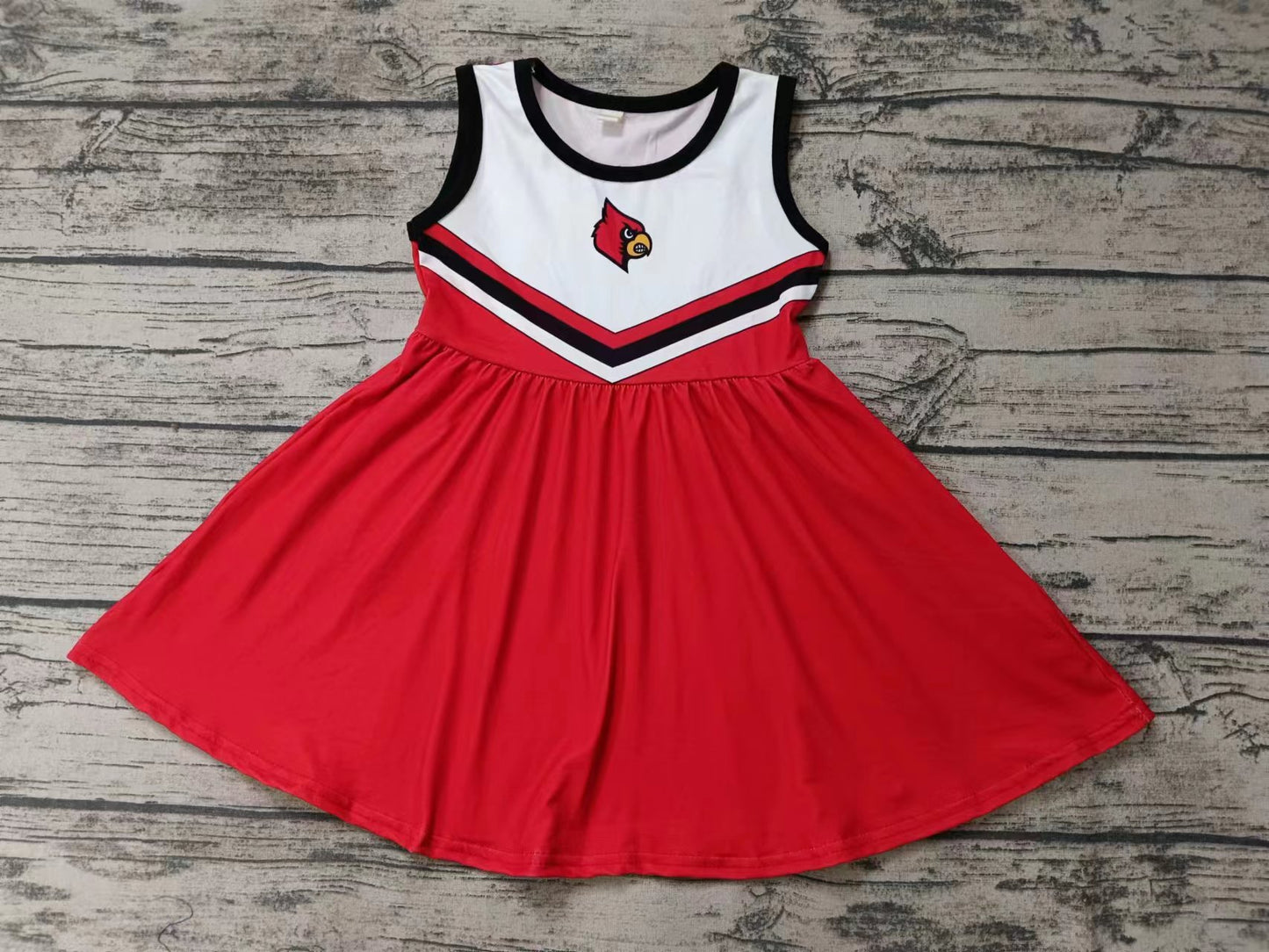 Baby Girls Bird Team Cheer Sleeveless Knee Length Dresses Preorder(moq 5)