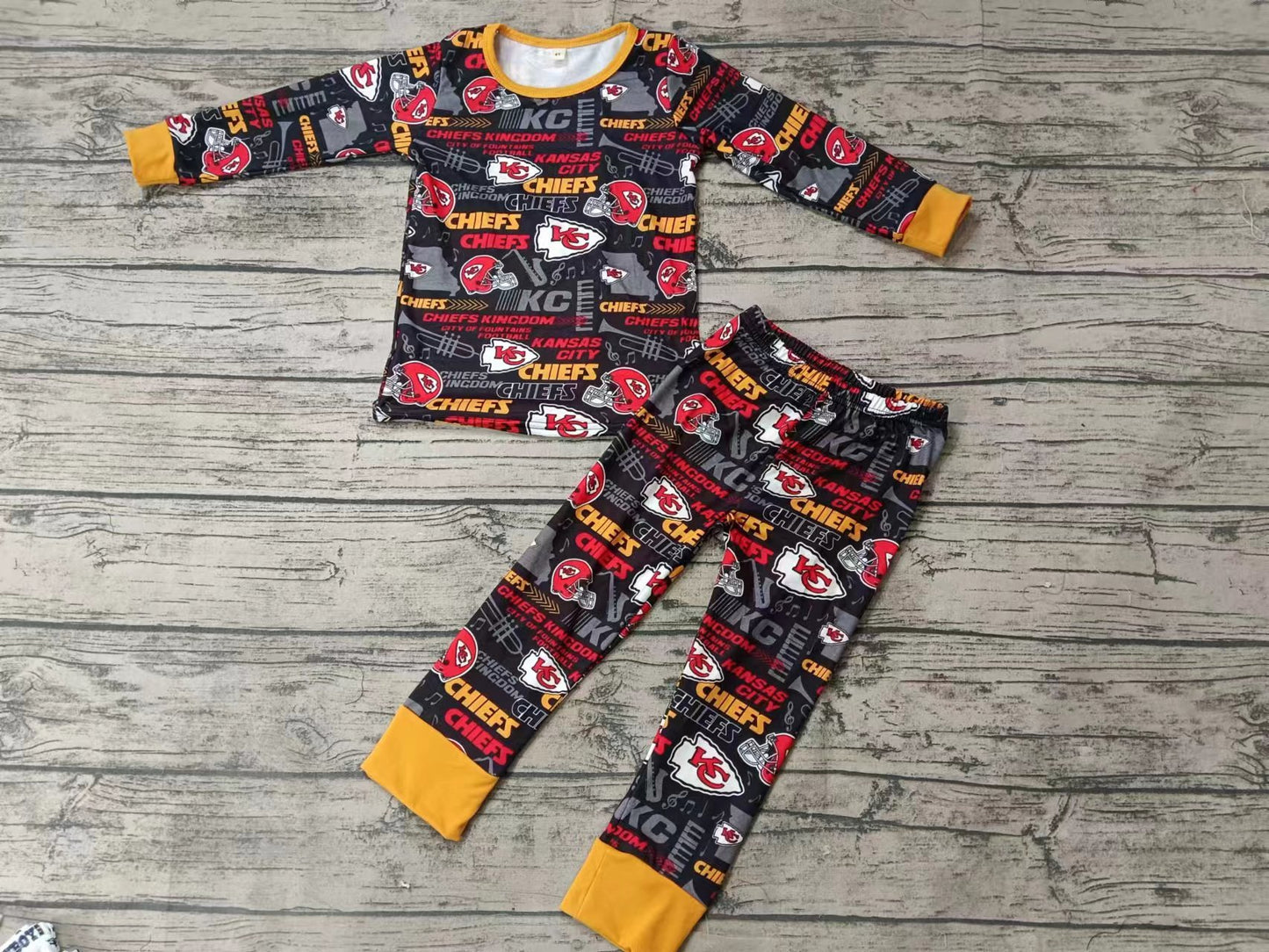 Baby Kids KC Team Long Sleeve Tee Shirt Pants Pajamas Clothes Preorder(moq 5)