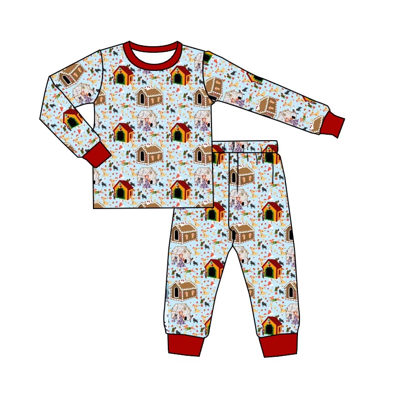 Baby Boys Christmas House Shirt Pants Pajamas Clothes Sets preorder(moq 5)