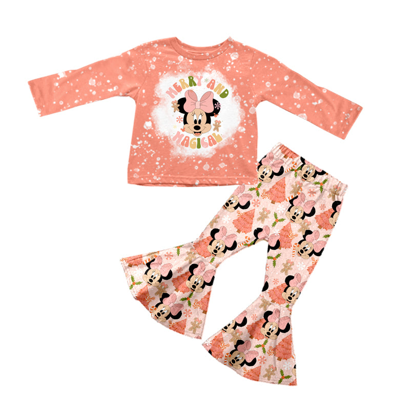 Baby Girls Magical Pink Tee Shirt Bell Pants Clothes Sets preorder(moq 5)